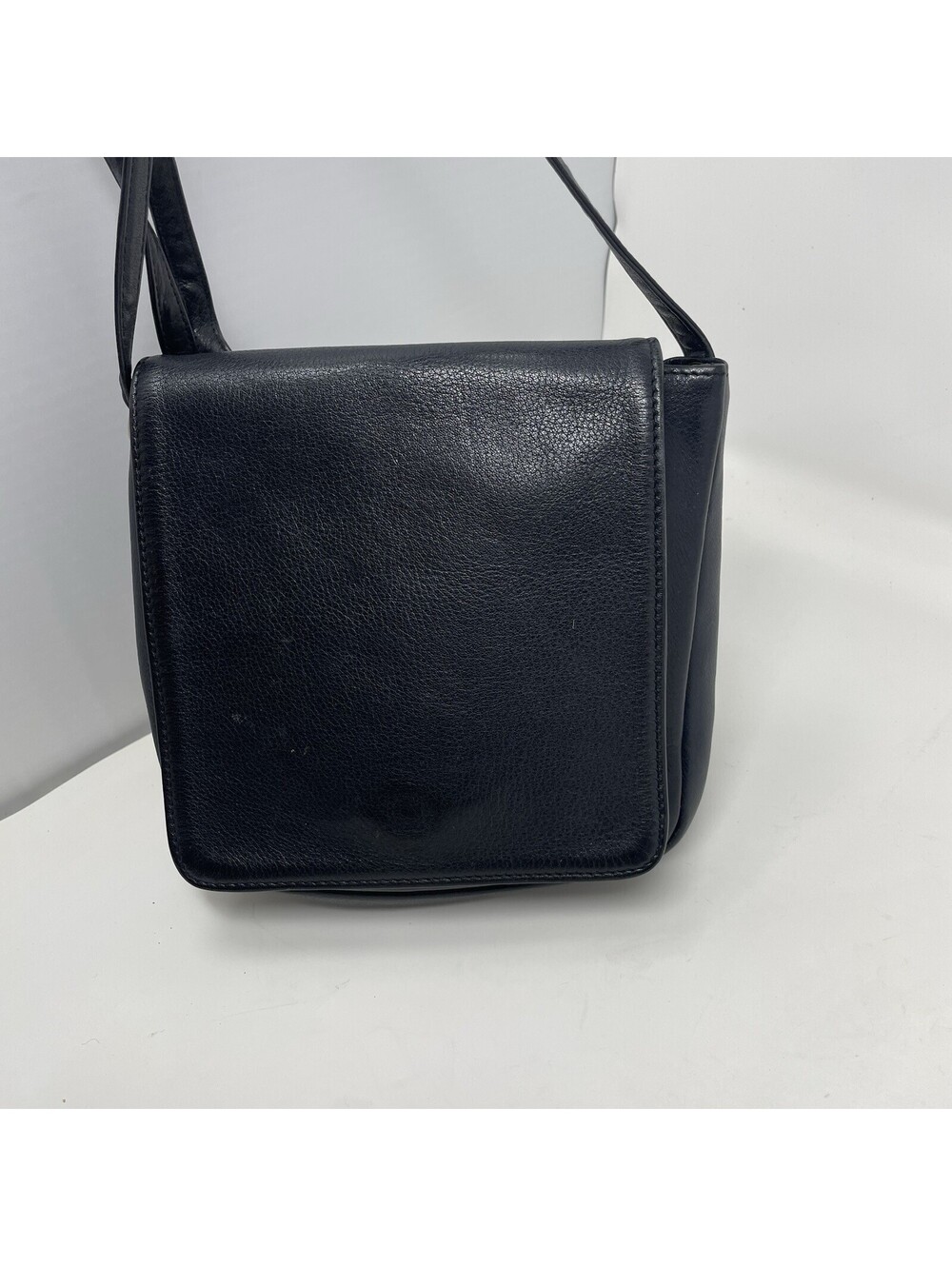 Libaire Pebbled Leather Shoulder & Crossbody Bag, Black One Pocket on the Back